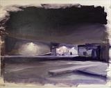 Back lot by Matthew Hickey, Painting, Oil on Paper